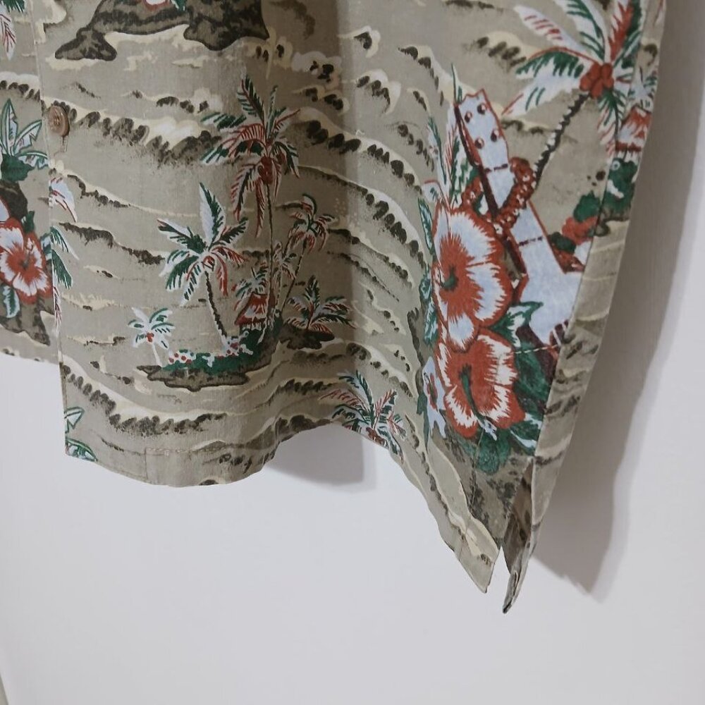 Vintage Hawaiian Aloha Shirt USA Made 100% Cotton Tropical Print Men’s L - Picture 8 of 11
